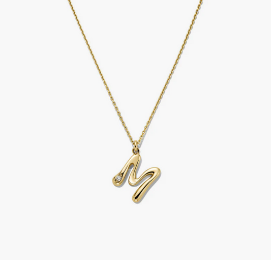 Organic Dôme Liquid Letter Pendant Necklace